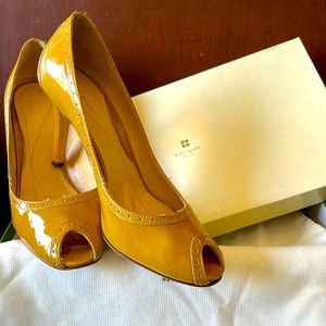 Kate Spade Mustard Peep Toe Heels